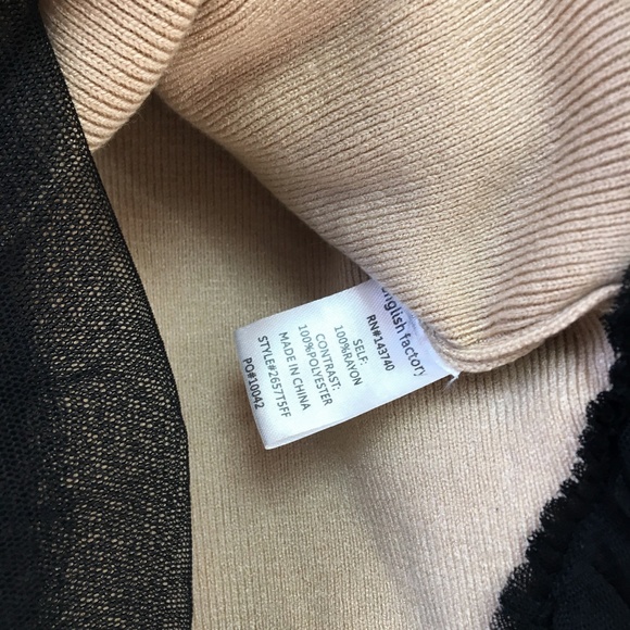 English Factory Tulle Sweater - Camel/ Black - Picture 8 of 8